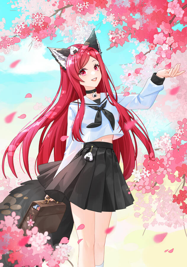 Cherry Blossom School Outfit