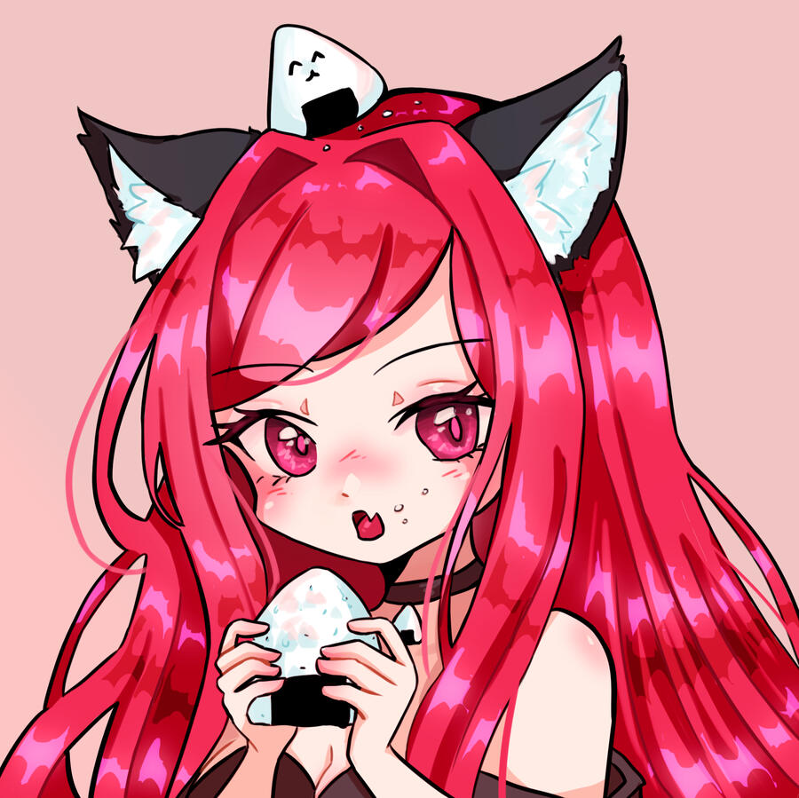 Cute Aria eating Onigiri