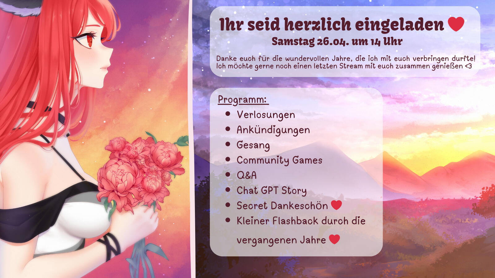 Abschiedsstream wegen gesundheitlicher Gründe am 26.04.2025